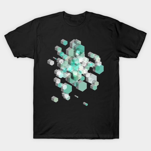 3D Hexagon Background T-Shirt by uniqued